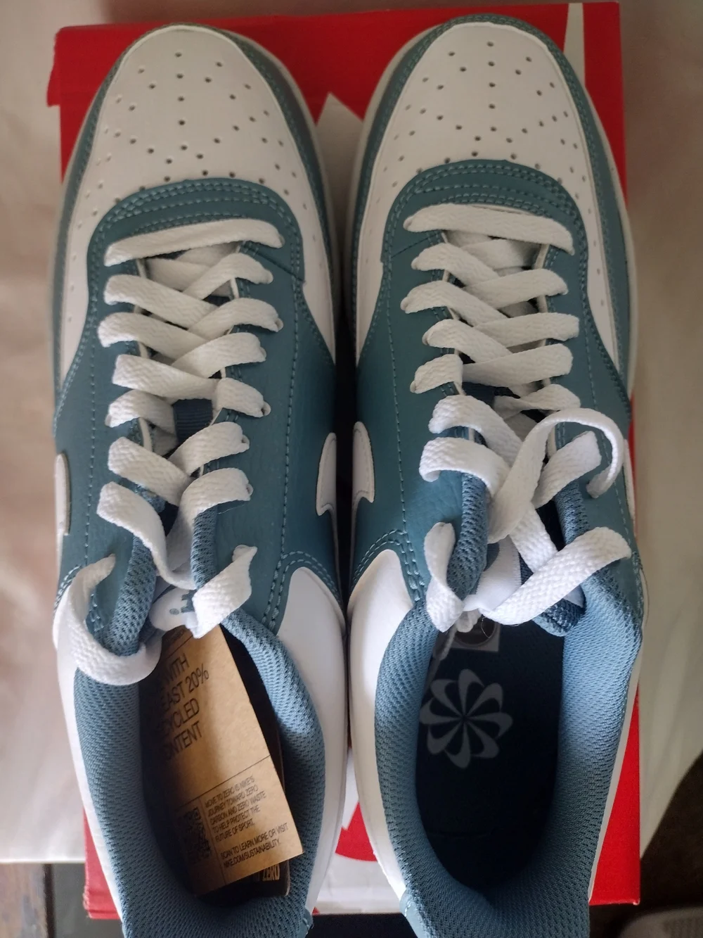 Nike Women’s Low-Top Sneakers in Teal Blue and White